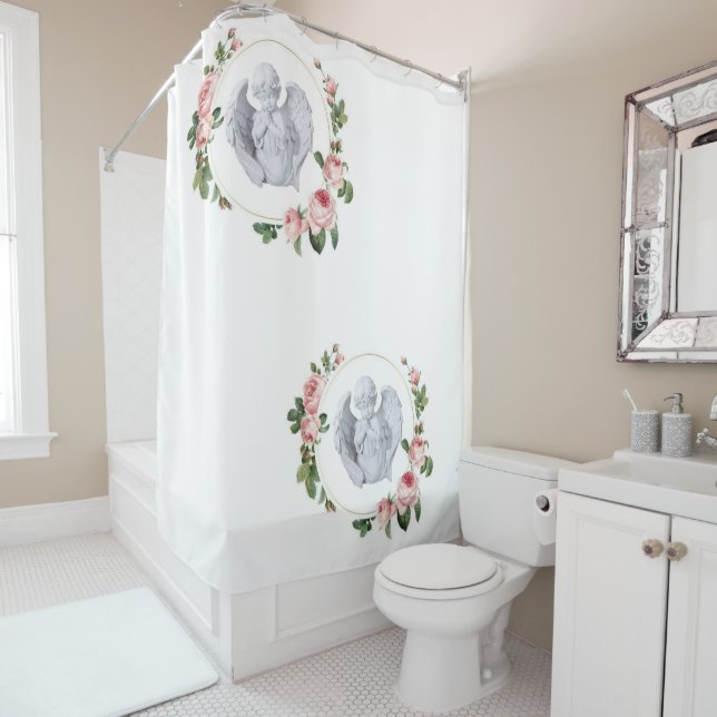 Shower Curtain Floral Angel (In Situ)