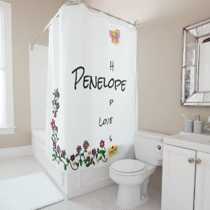 Shower Curtain Floral Butterfly