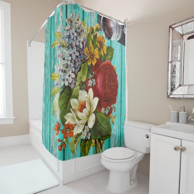 Shower Curtain Floral Photography (In Situ)