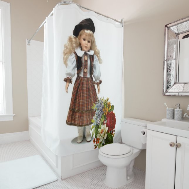 Shower Curtain Floral Victorian (In Situ)