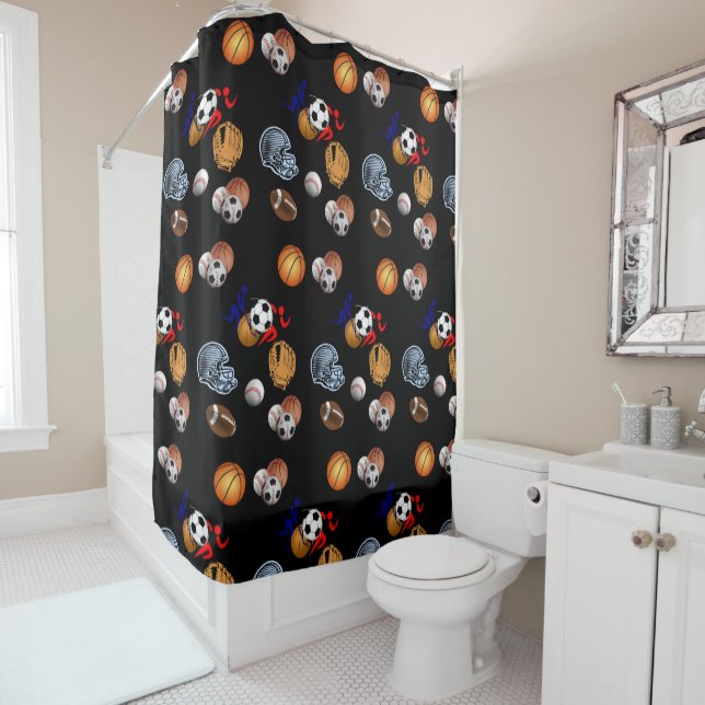 Shower curtain football sports (In Situ)