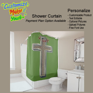 Shower Curtain Green Background