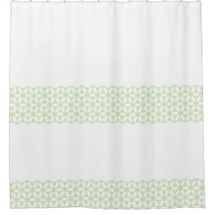 Shower Curtain - Green Hexagon Pattern Stripes