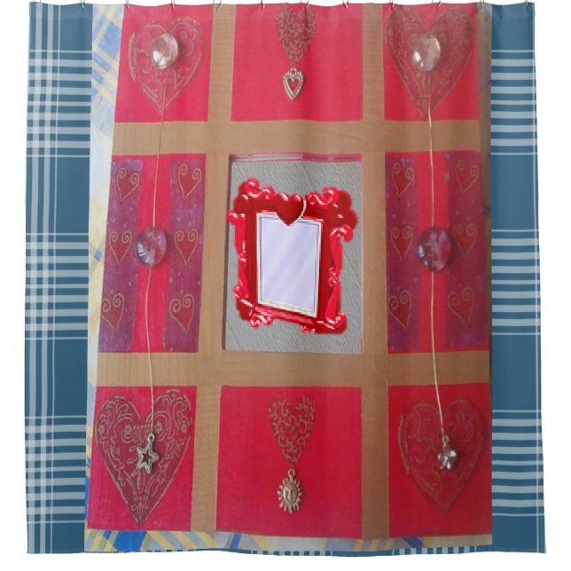Shower Curtain Hearts (Front)