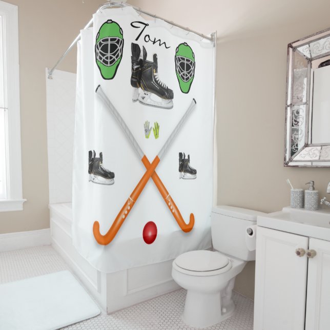 Shower Curtain Hockey (In Situ)