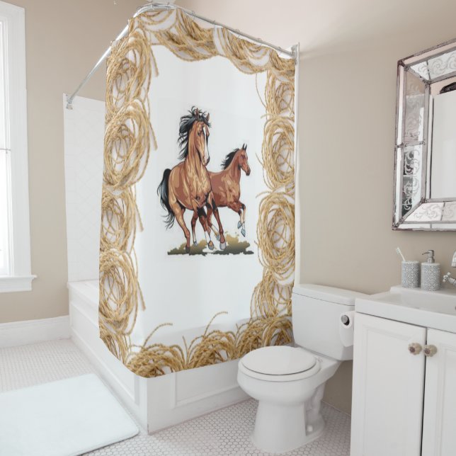 Shower Curtain Horse (In Situ)