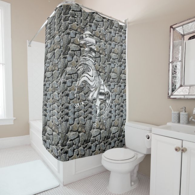 Shower Curtain Horse (In Situ)