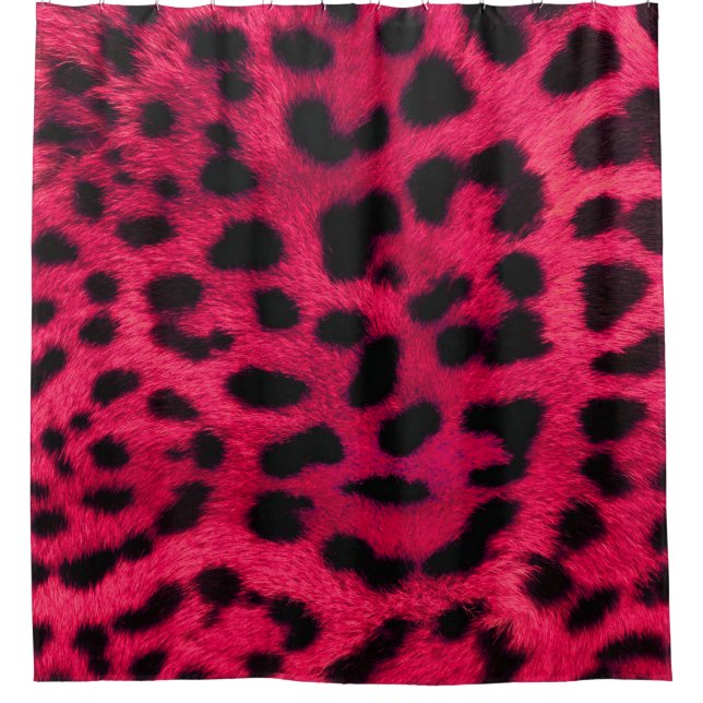 Shower Curtain/Hot Pink Cheetah Print (Front)