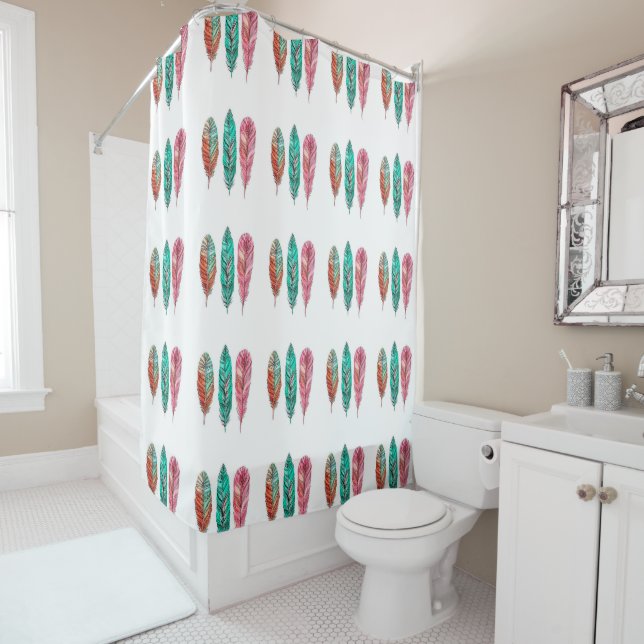 Shower Curtain/Indie Style Feathers (In Situ)
