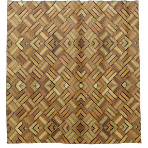 Shower Curtain - Kaleidoscopic Pattern in Brick