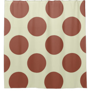 Shower Curtain large Circles Dots brown green