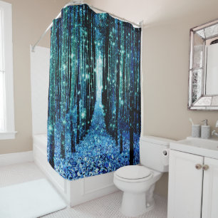 Shower Curtain : Magical Forest Turquoise Teal