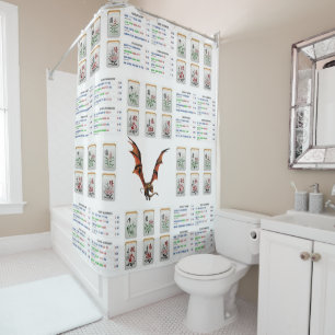 Shower Curtain Mahjong Dragon