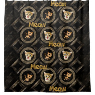 Shower Curtain, Meow Kitten Cat