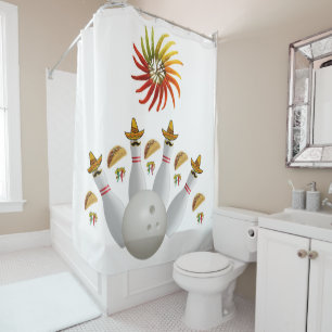 Shower Curtain Mexican Peppers Bowling Bowl