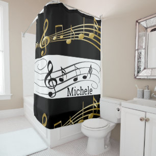 Shower Curtain Music Notes