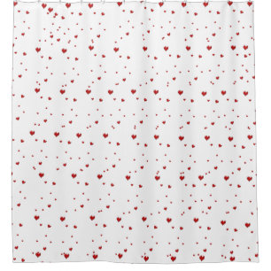 Shower Curtain, None-Little red hearts-Home Decor