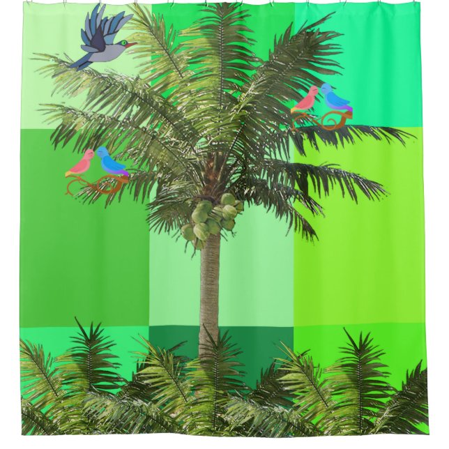 Shower Curtain, Palm Trees (Front)