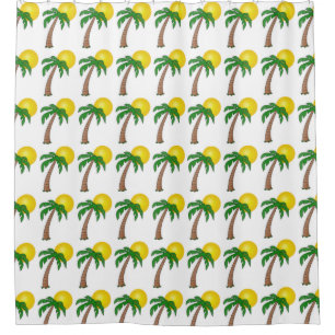 Shower Curtain/Palm Trees and Sun