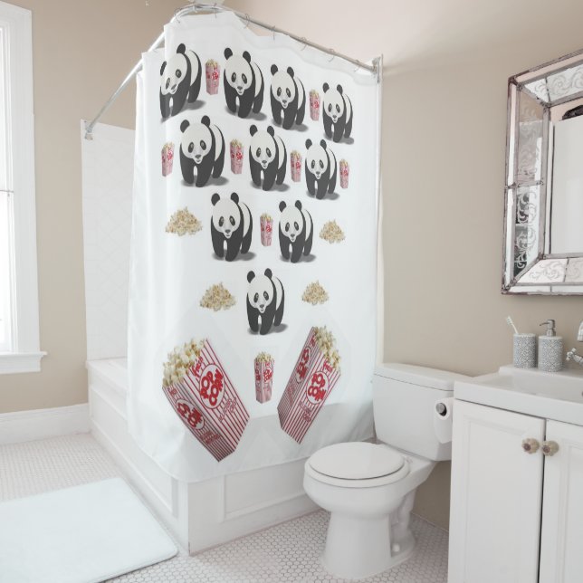 Shower Curtain Panda Popcorn (In Situ)
