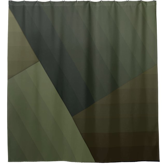 Shower Curtain,Patchwork, combined, olive, green (Front)