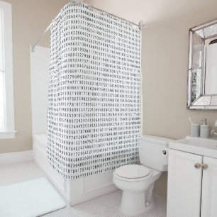 Shower Curtain "Pi" black & white