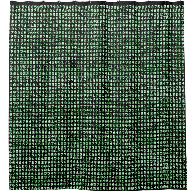 Shower Curtain "Pi" green glow Var03 (Front)