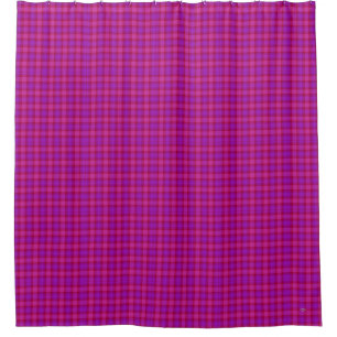 Shower Curtain Pink and Purple Plaid HAMbyWG