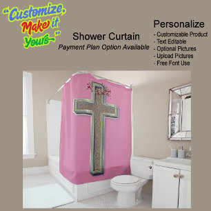 Shower Curtain Pink Background