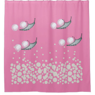 Shower Curtain Pink Bubble Bliss Curtain