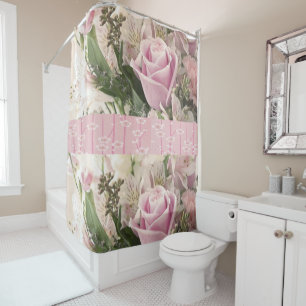 Shower Curtain Pink Roses