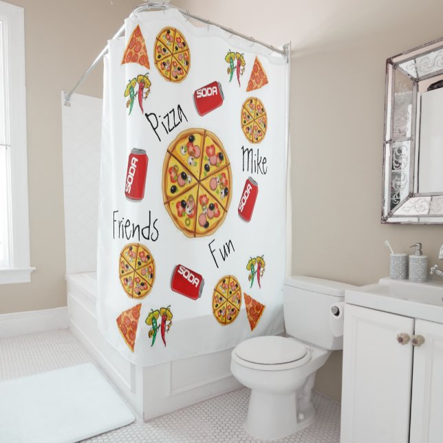 Shower Curtain Pizza (In Situ)