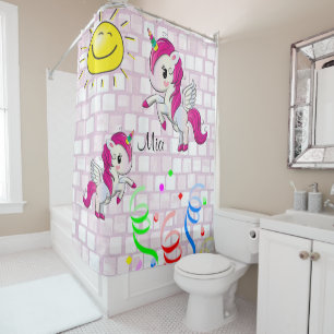 Shower Curtain Pony Pink Sun
