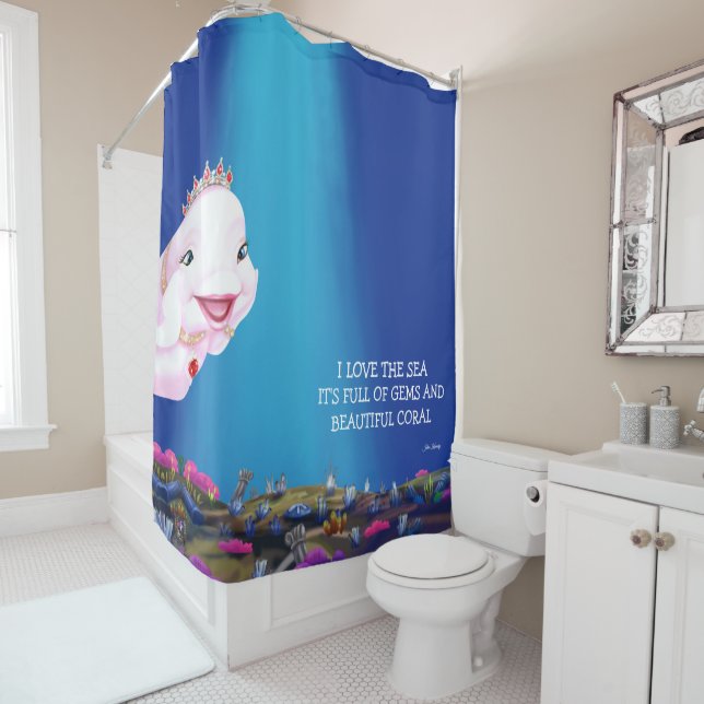 Shower Curtain Princess Eviana "I Love The Sea..." (In Situ)
