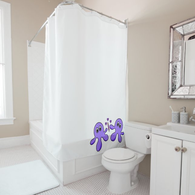 Shower Curtain Purple Octopus (In Situ)