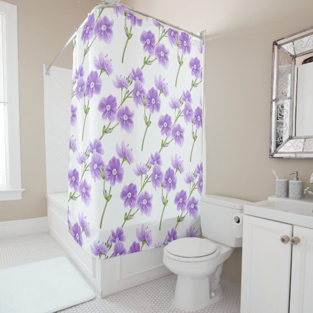 Shower Curtain-Purple Wildflowers (In Situ)