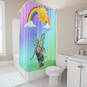 Shower Curtain Rainbow Fairy