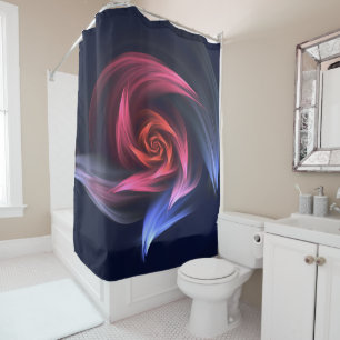 Shower Curtain Red And Blue Vortex