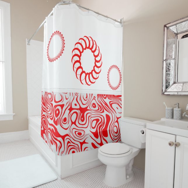 Shower Curtain Red Circular (In Situ)