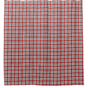 Shower Curtain Red Plaid HAMbyWG