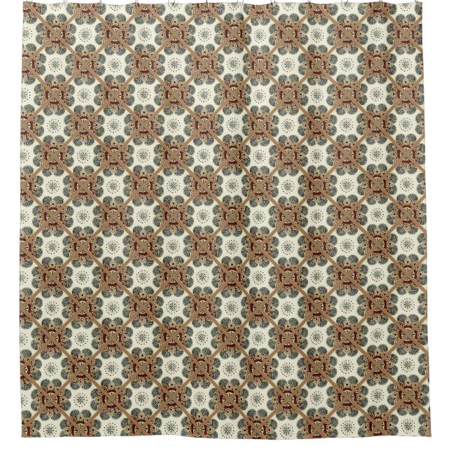 Shower Curtain rich Earthtones (Front)