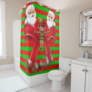 Shower Curtain Santa