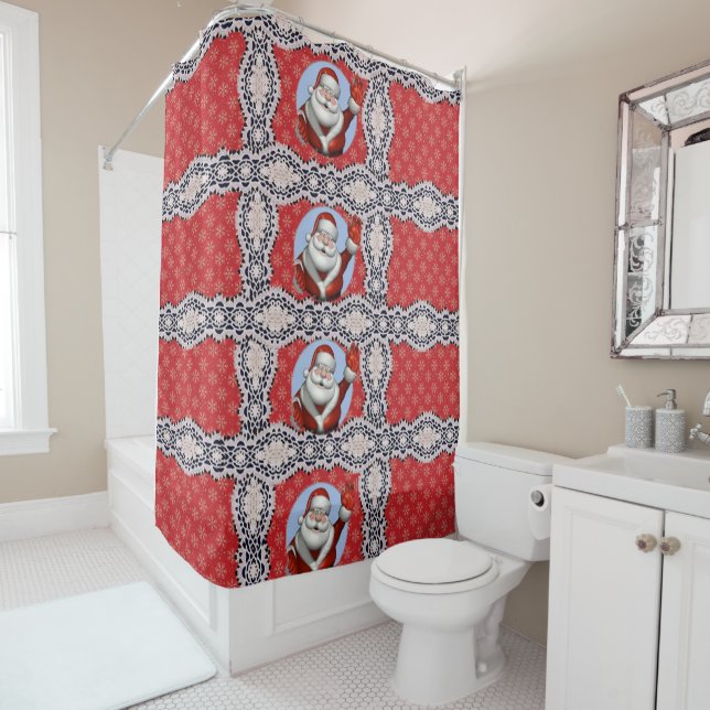 Shower Curtain Santa (In Situ)