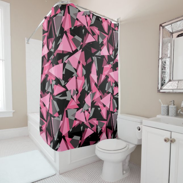 Shower Curtain Seamless geometric triangles shapes (In Situ)