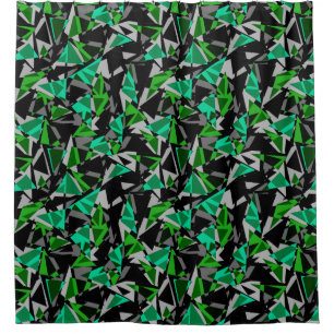Shower Curtain Seamless geometric triangles shapes