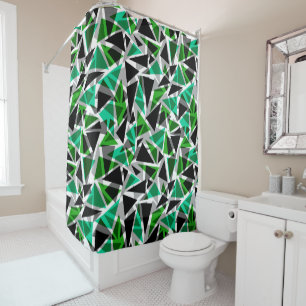Shower Curtain Seamless geometric triangles shapes