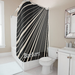 Shower Curtain Sepia Stripe