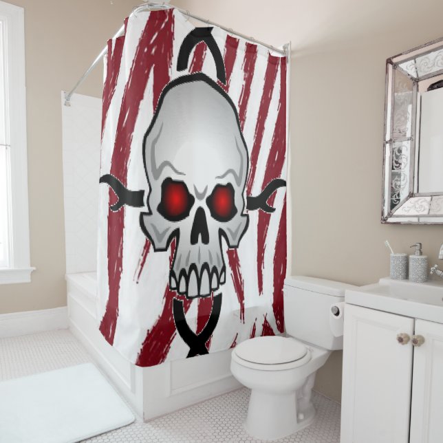 Shower curtain skulls (In Situ)