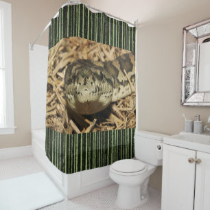Shower Curtain Snake Green Stripe
