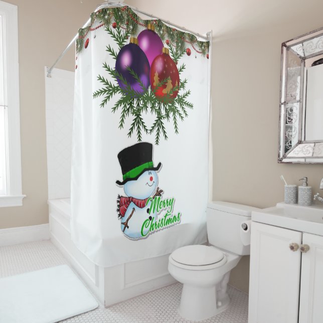 Shower Curtain Snowman (In Situ)